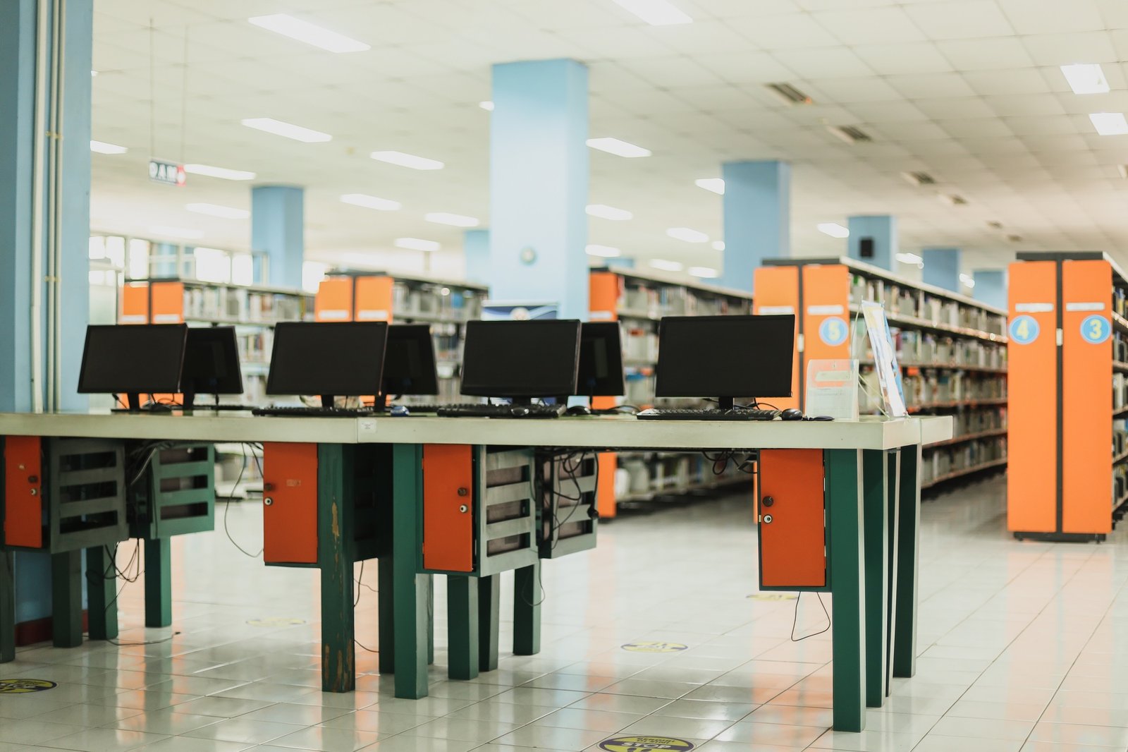 Laptop corner at the library